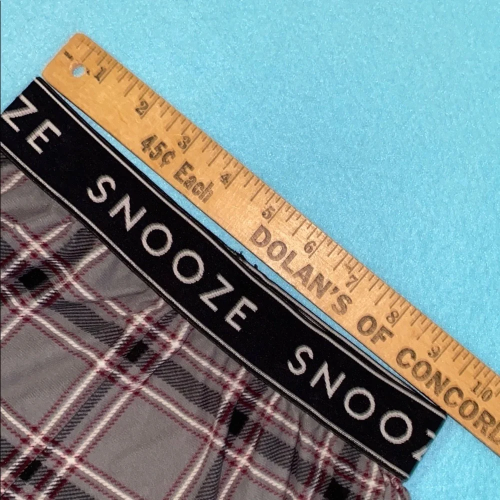 SNOOZE fire resistant plaid pajama pants jogger style elastic waistband size 6/7